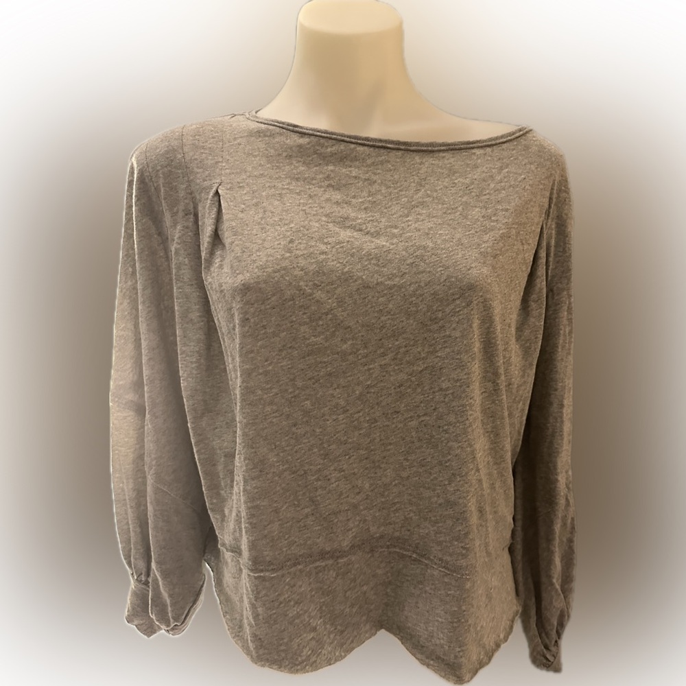 Free People Women's Relaxed Boatneck Luna? Long Sleeve Top in Grey